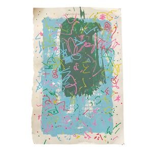 Mixed Media Confetti Spiritual God Painting by Bailey Craig 6 x 9 Art book page